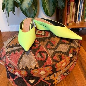 Neon yellow Zara mules